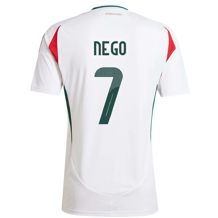 Danxen Mujer Camiseta Hungría Loïc Nego #7 Blanco 2ª Equipación 24-26 La Camisa México