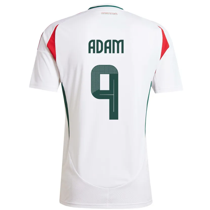 Danxen Mujer Camiseta Hungría Martin Ádám #9 Blanco 2ª Equipación 24-26 La Camisa México