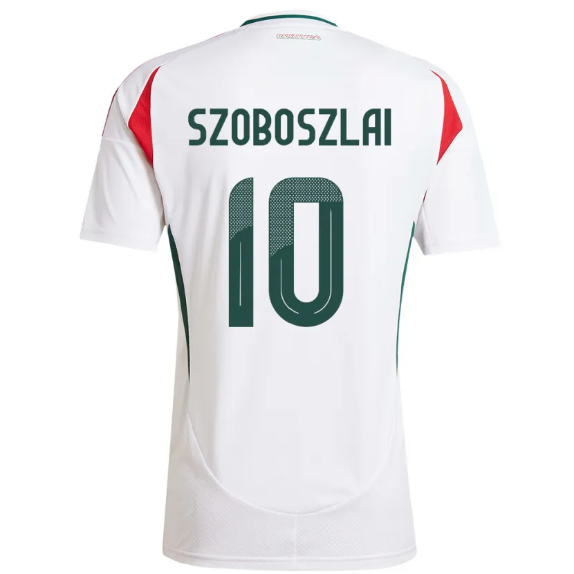 Danxen Mujer Camiseta Hungría Dominik Szoboszlai #10 Blanco 2ª Equipación 24-26 La Camisa México