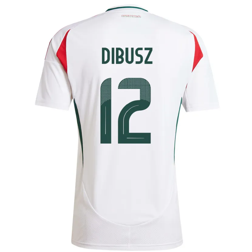 Danxen Mujer Camiseta Hungría Dénes Dibusz #12 Blanco 2ª Equipación 24-26 La Camisa México