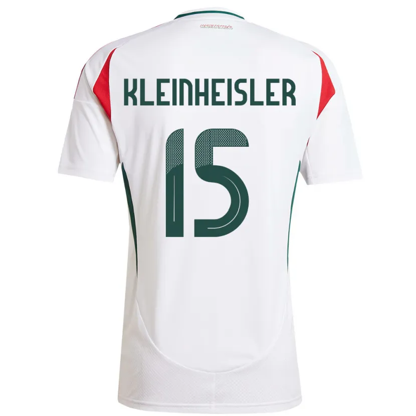 Danxen Mujer Camiseta Hungría László Kleinheisler #15 Blanco 2ª Equipación 24-26 La Camisa México