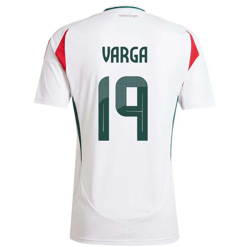Danxen Mujer Camiseta Hungría Barnabás Varga #19 Blanco 2ª Equipación 24-26 La Camisa México