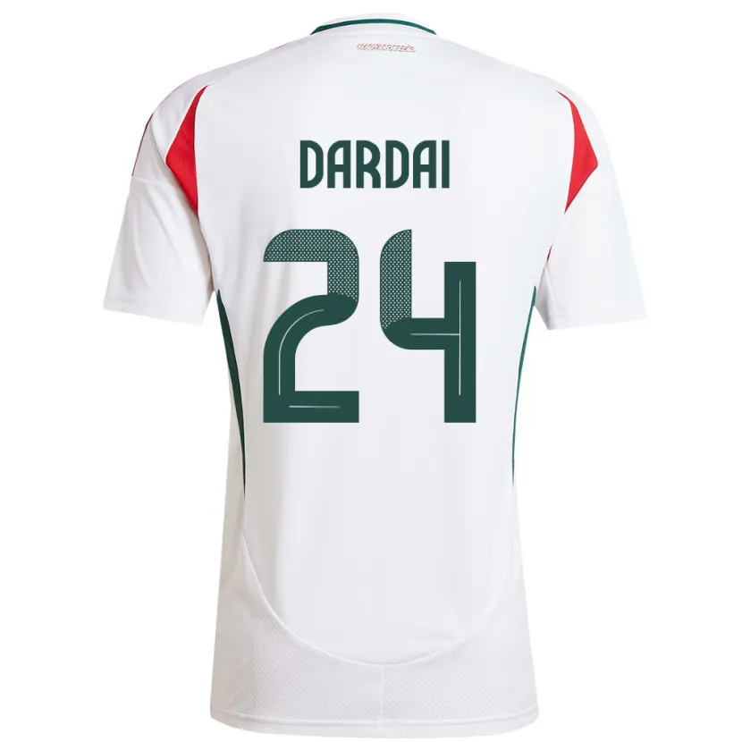 Danxen Mujer Camiseta Hungría Márton Dárdai #24 Blanco 2ª Equipación 24-26 La Camisa México