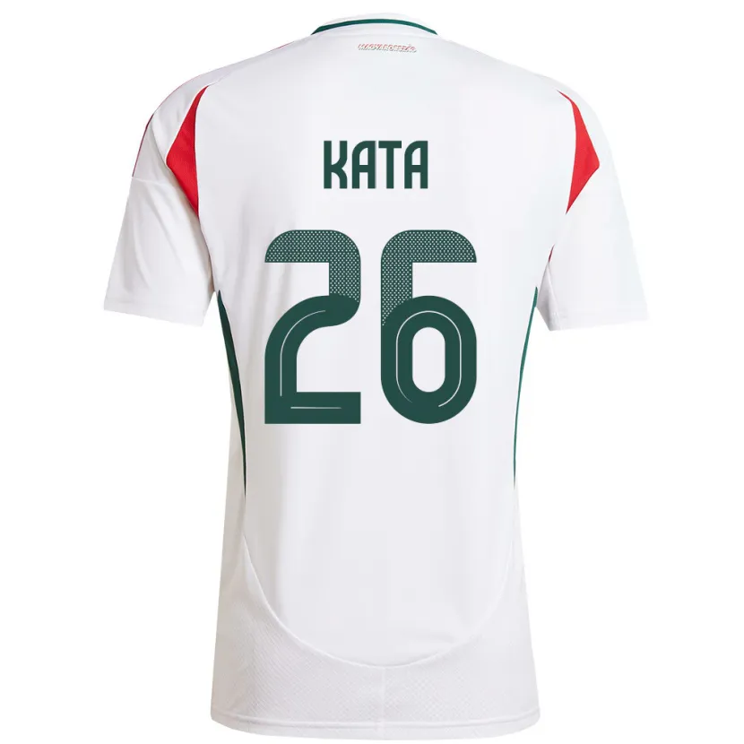 Danxen Mujer Camiseta Hungría Mihály Kata #26 Blanco 2ª Equipación 24-26 La Camisa México