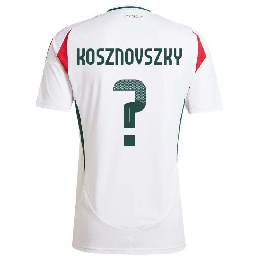 Danxen Mujer Camiseta Hungría Márk Kosznovszky #0 Blanco 2ª Equipación 24-26 La Camisa México