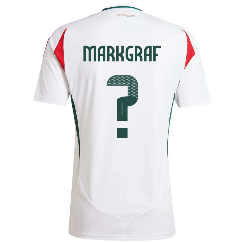 Danxen Mujer Camiseta Hungría Ákos Markgráf #0 Blanco 2ª Equipación 24-26 La Camisa México