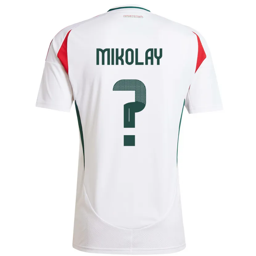 Danxen Mujer Camiseta Hungría Timóteus Mikolay #0 Blanco 2ª Equipación 24-26 La Camisa México