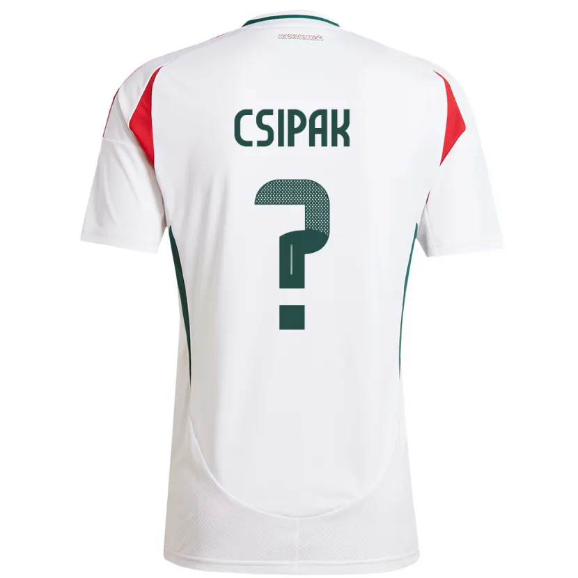 Danxen Mujer Camiseta Hungría Csongor Csipak #0 Blanco 2ª Equipación 24-26 La Camisa México