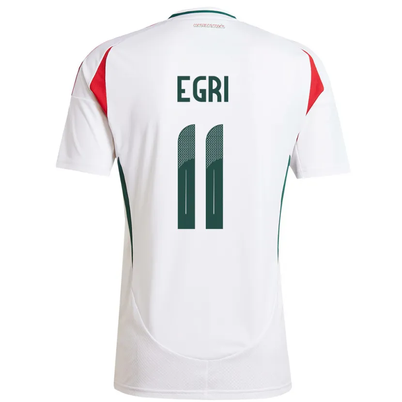 Danxen Mujer Camiseta Hungría Imre Egri #11 Blanco 2ª Equipación 24-26 La Camisa México