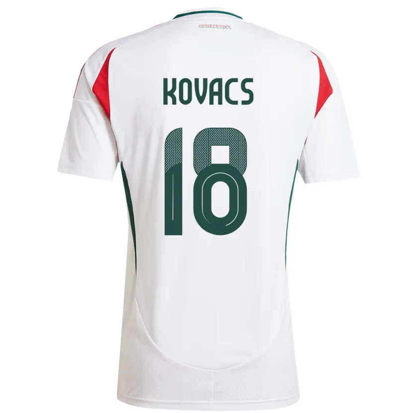 Danxen Mujer Camiseta Hungría Laura Kovács #18 Blanco 2ª Equipación 24-26 La Camisa México