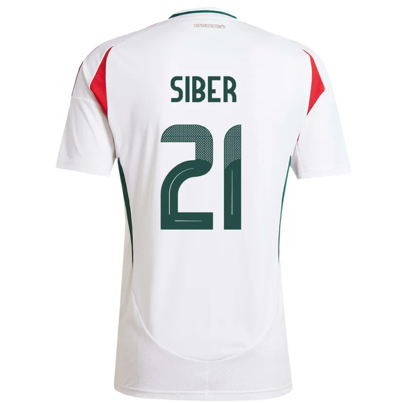 Danxen Mujer Camiseta Hungría Glória Siber #21 Blanco 2ª Equipación 24-26 La Camisa México