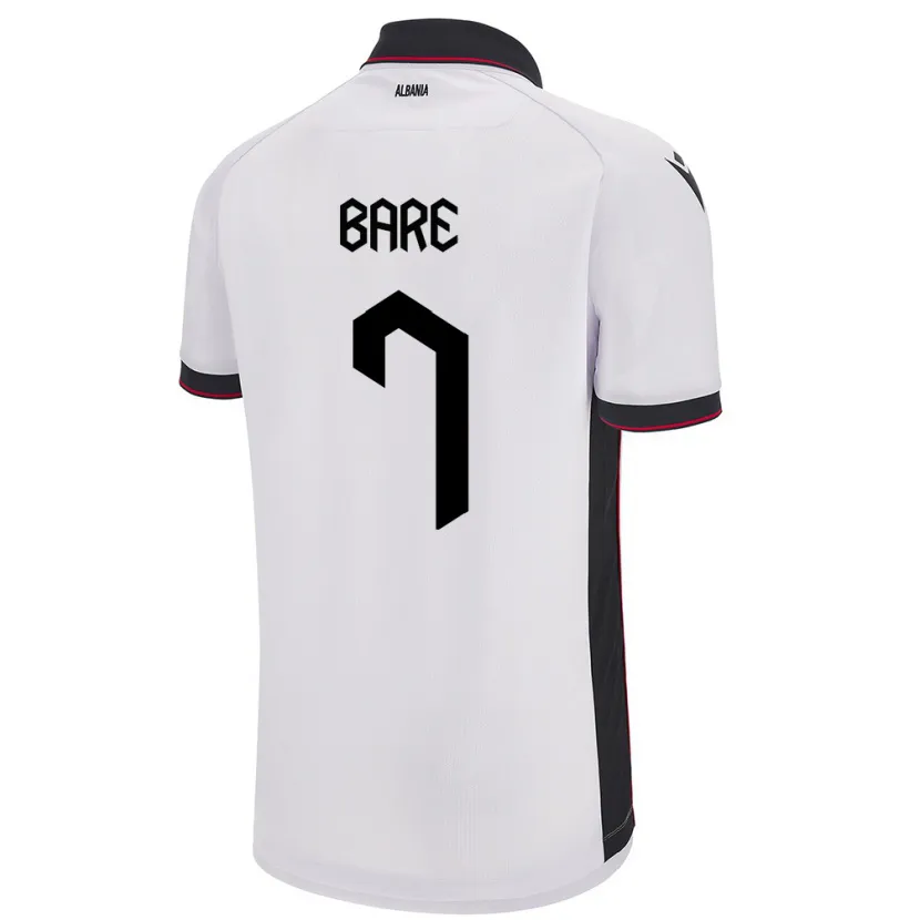 Danxen Mujer Camiseta Albania Keidi Bare #7 Blanco 2ª Equipación 24-26 La Camisa México