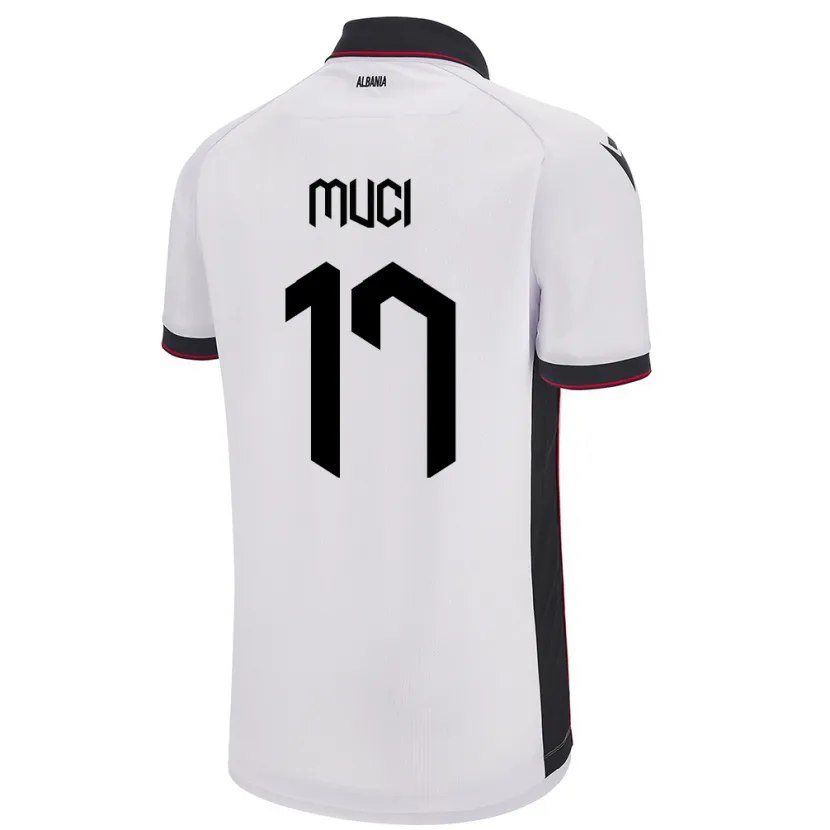 Danxen Mujer Camiseta Albania Ernest Muci #17 Blanco 2ª Equipación 24-26 La Camisa México