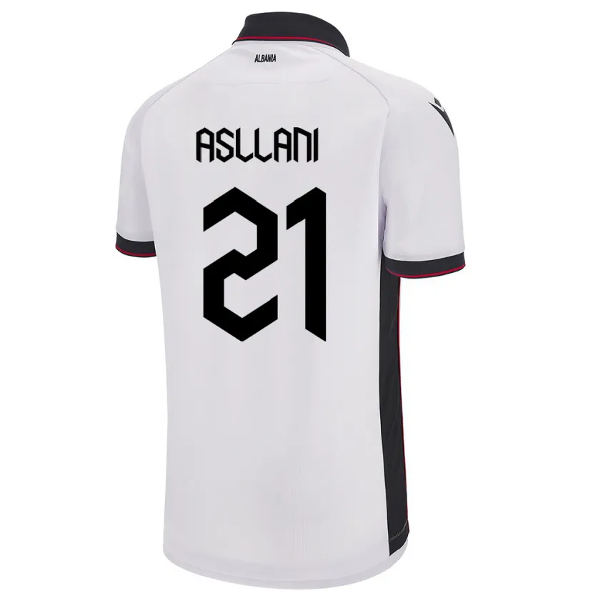 Danxen Mujer Camiseta Albania Kristjan Asllani #21 Blanco 2ª Equipación 24-26 La Camisa México