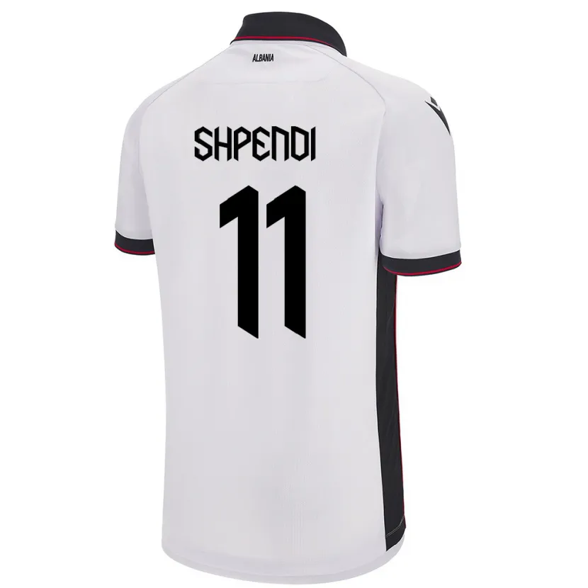 Danxen Mujer Camiseta Albania Stiven Shpendi #11 Blanco 2ª Equipación 24-26 La Camisa México