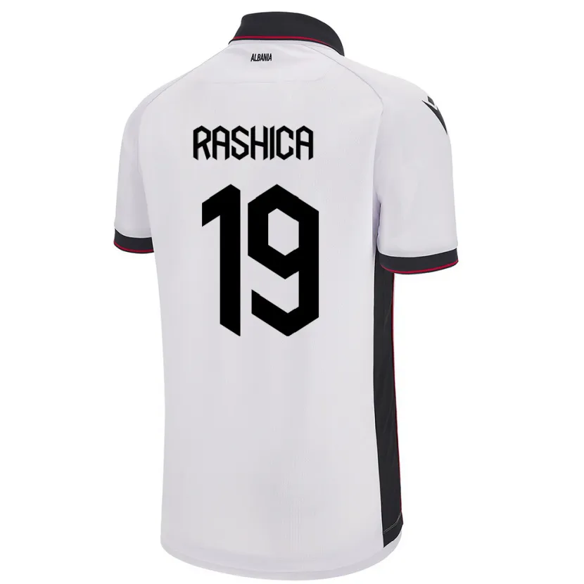 Danxen Mujer Camiseta Albania Ermir Rashica #19 Blanco 2ª Equipación 24-26 La Camisa México