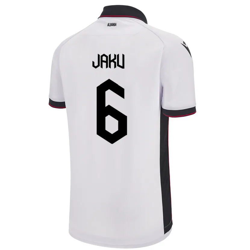 Danxen Mujer Camiseta Albania Jordi Jaku #6 Blanco 2ª Equipación 24-26 La Camisa México