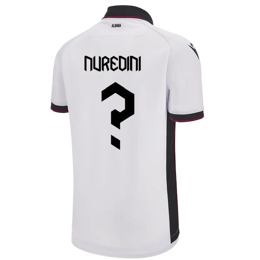 Danxen Mujer Camiseta Albania Ardit Nuredini #0 Blanco 2ª Equipación 24-26 La Camisa México
