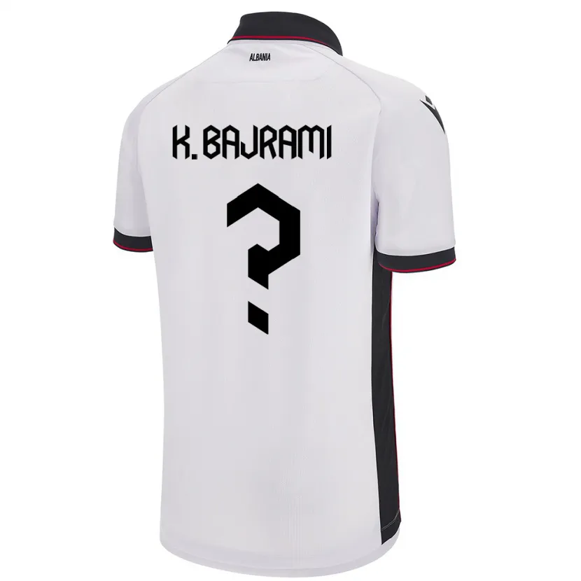 Danxen Mujer Camiseta Albania Klevi Bajrami #0 Blanco 2ª Equipación 24-26 La Camisa México