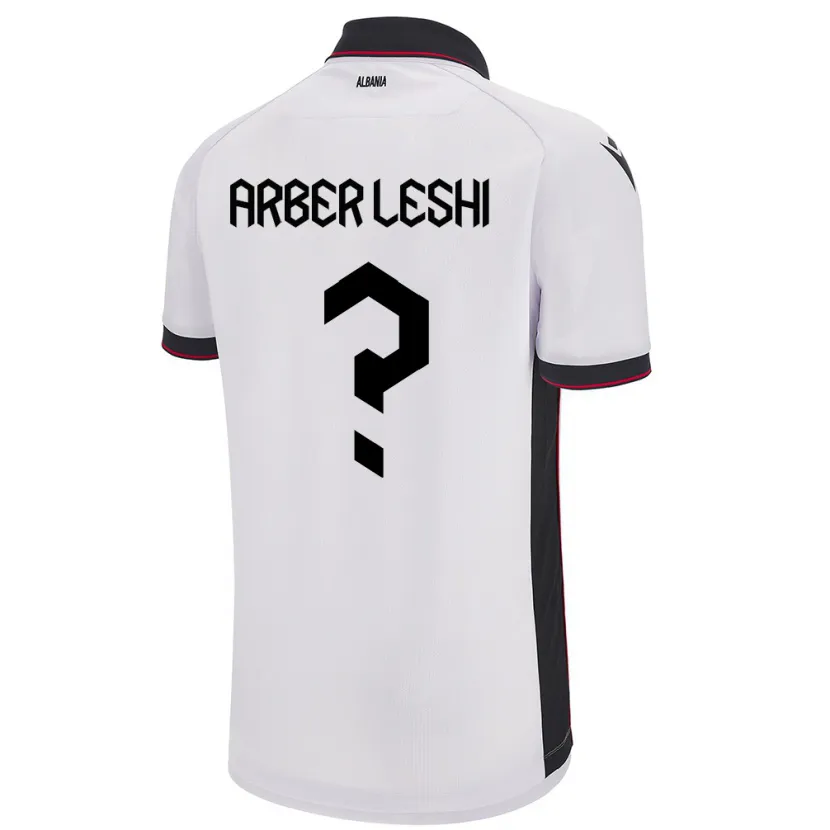 Danxen Mujer Camiseta Albania Arber Leshi #0 Blanco 2ª Equipación 24-26 La Camisa México