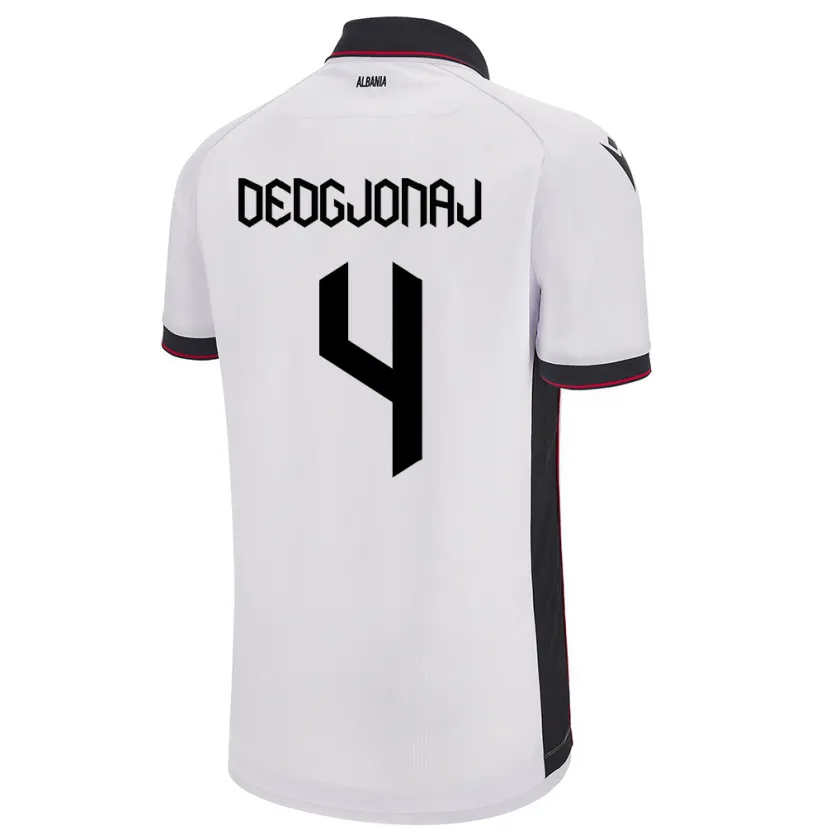 Danxen Mujer Camiseta Albania Leonora Dedgjonaj #4 Blanco 2ª Equipación 24-26 La Camisa México