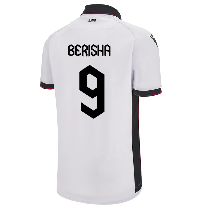 Danxen Mujer Camiseta Albania Fortesa Berisha #9 Blanco 2ª Equipación 24-26 La Camisa México