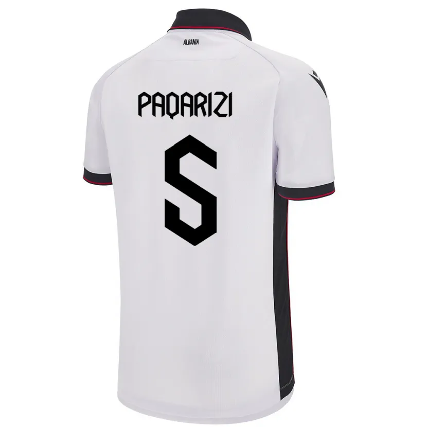 Danxen Mujer Camiseta Albania Vesa Paqarizi #5 Blanco 2ª Equipación 24-26 La Camisa México
