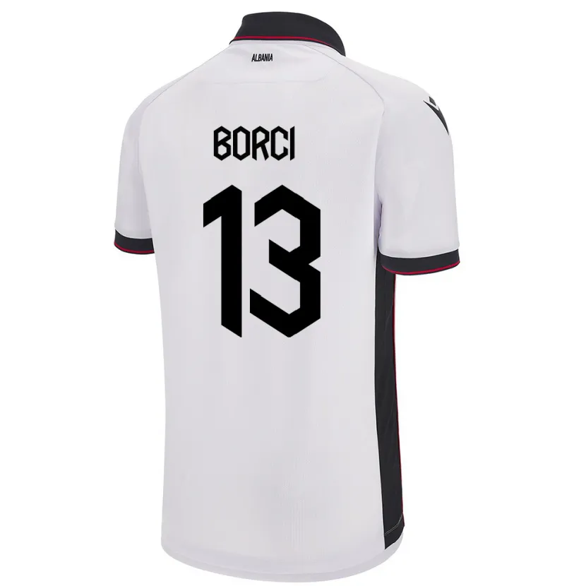Danxen Mujer Camiseta Albania Klaudia Borci #13 Blanco 2ª Equipación 24-26 La Camisa México