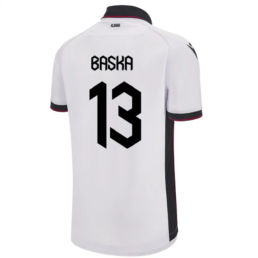 Danxen Mujer Camiseta Albania Maria Baska #13 Blanco 2ª Equipación 24-26 La Camisa México