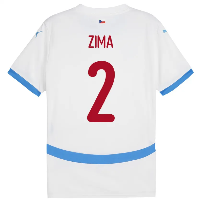 Danxen Mujer Camiseta Chequia David Zima #2 Blanco 2ª Equipación 24-26 La Camisa México