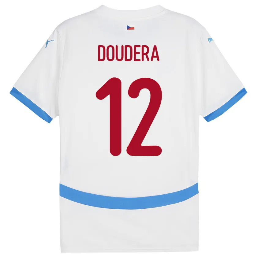 Danxen Mujer Camiseta Chequia David Doudera #12 Blanco 2ª Equipación 24-26 La Camisa México