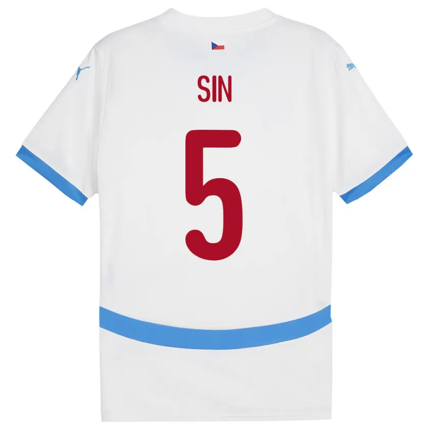Danxen Mujer Camiseta Chequia Matej Sin #5 Blanco 2ª Equipación 24-26 La Camisa México