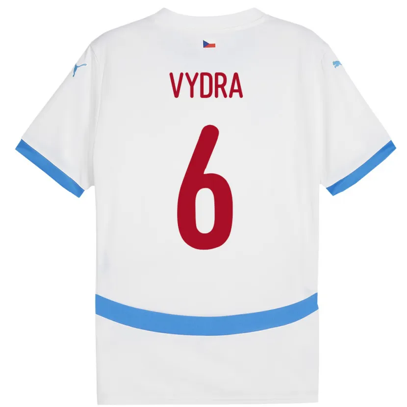 Danxen Mujer Camiseta Chequia Patrik Vydra #6 Blanco 2ª Equipación 24-26 La Camisa México