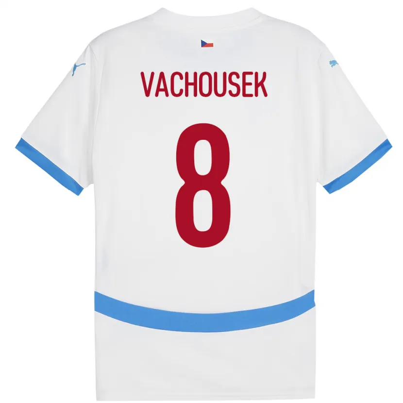 Danxen Mujer Camiseta Chequia Tadeas Vachousek #8 Blanco 2ª Equipación 24-26 La Camisa México