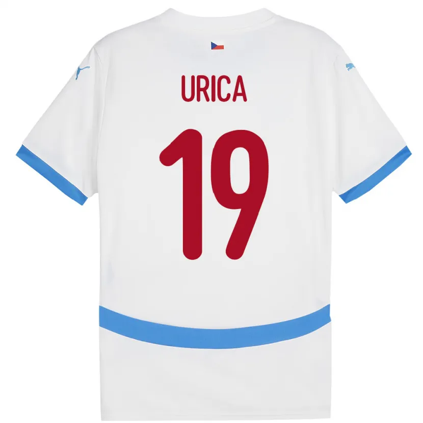 Danxen Mujer Camiseta Chequia Filip Urica #19 Blanco 2ª Equipación 24-26 La Camisa México