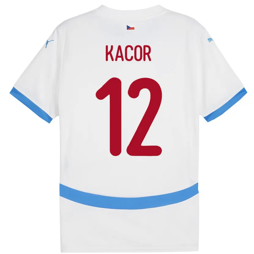Danxen Mujer Camiseta Chequia Pavel Kacor #12 Blanco 2ª Equipación 24-26 La Camisa México