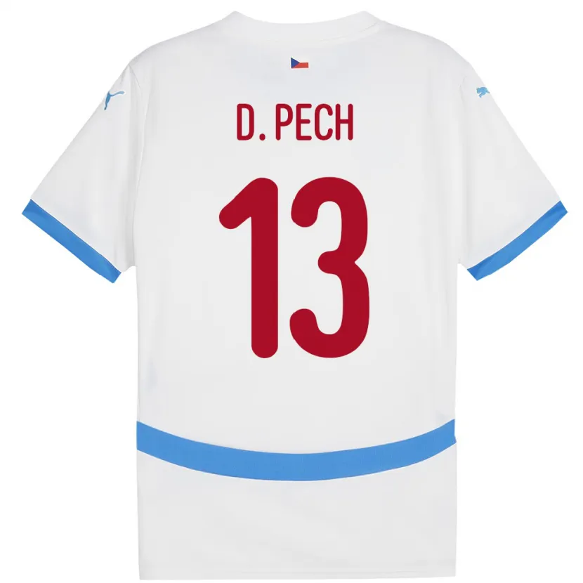 Danxen Mujer Camiseta Chequia Dominik Pech #13 Blanco 2ª Equipación 24-26 La Camisa México