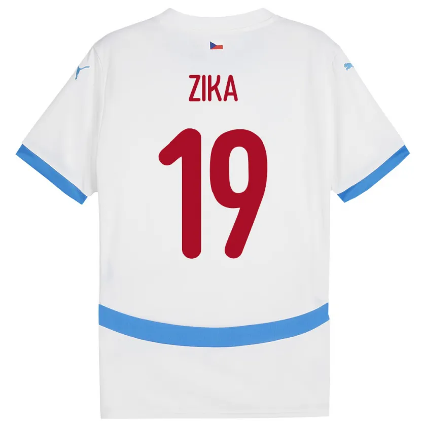 Danxen Mujer Camiseta Chequia Petr Zika #19 Blanco 2ª Equipación 24-26 La Camisa México