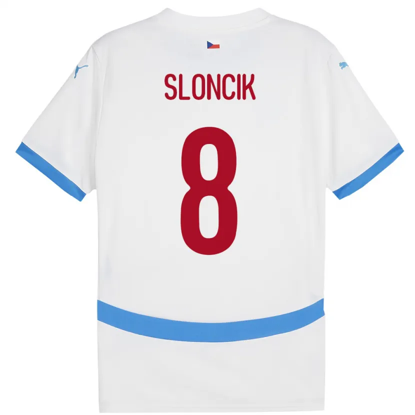 Danxen Mujer Camiseta Chequia Simon Sloncik #8 Blanco 2ª Equipación 24-26 La Camisa México