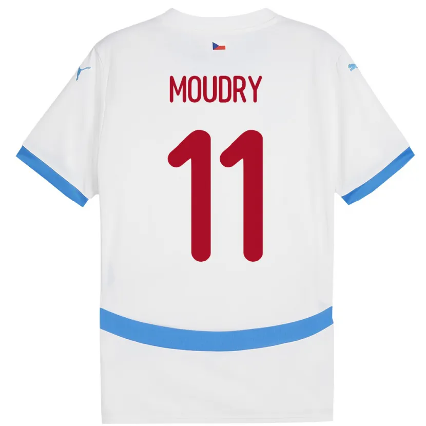 Danxen Mujer Camiseta Chequia Lukas Moudry #11 Blanco 2ª Equipación 24-26 La Camisa México