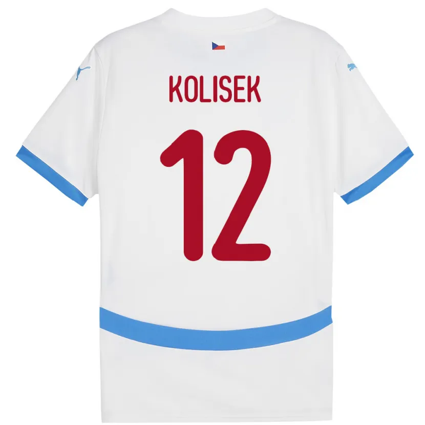Danxen Mujer Camiseta Chequia Jakub Kolisek #12 Blanco 2ª Equipación 24-26 La Camisa México