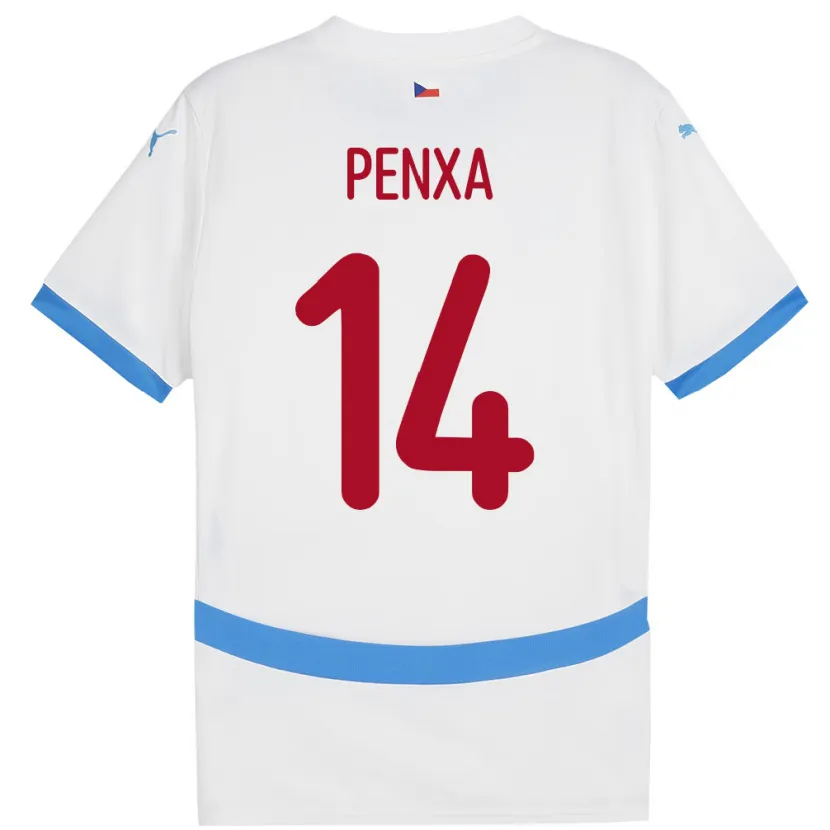Danxen Mujer Camiseta Chequia Ondrej Penxa #14 Blanco 2ª Equipación 24-26 La Camisa México