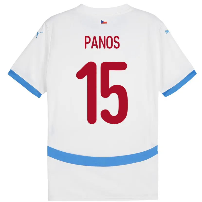 Danxen Mujer Camiseta Chequia Jiri Panos #15 Blanco 2ª Equipación 24-26 La Camisa México