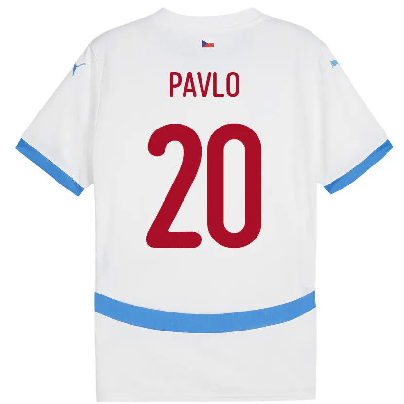 Danxen Mujer Camiseta Chequia Simon Pavlo #20 Blanco 2ª Equipación 24-26 La Camisa México