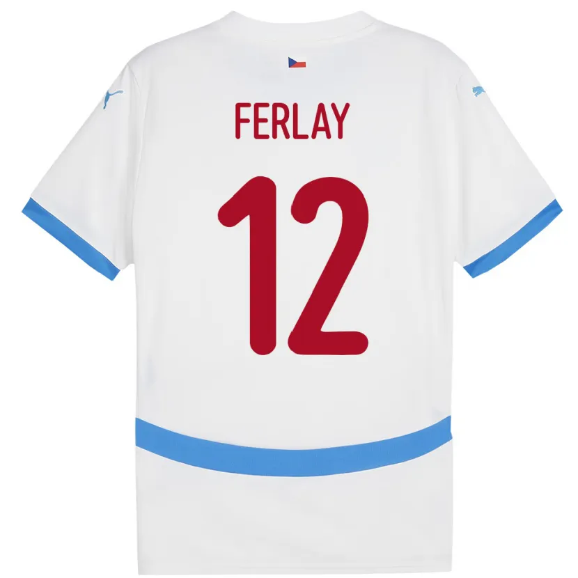 Danxen Mujer Camiseta Chequia Ruben Ferlay #12 Blanco 2ª Equipación 24-26 La Camisa México
