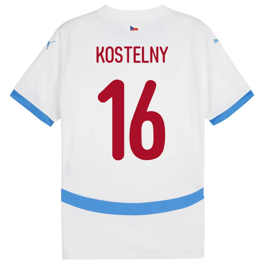 Danxen Mujer Camiseta Chequia Krystof Kostelny #16 Blanco 2ª Equipación 24-26 La Camisa México