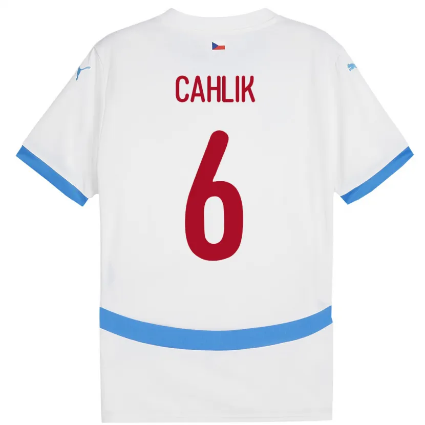 Danxen Mujer Camiseta Chequia Jakub Cahlik #6 Blanco 2ª Equipación 24-26 La Camisa México