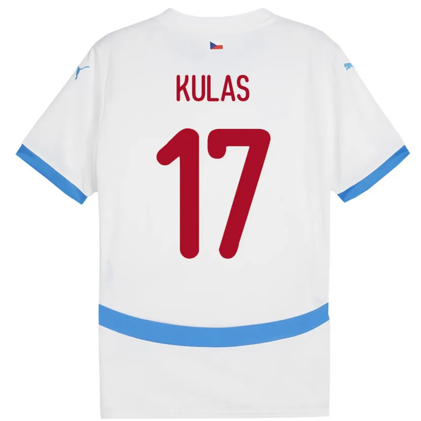 Danxen Mujer Camiseta Chequia Martin Kulas #17 Blanco 2ª Equipación 24-26 La Camisa México