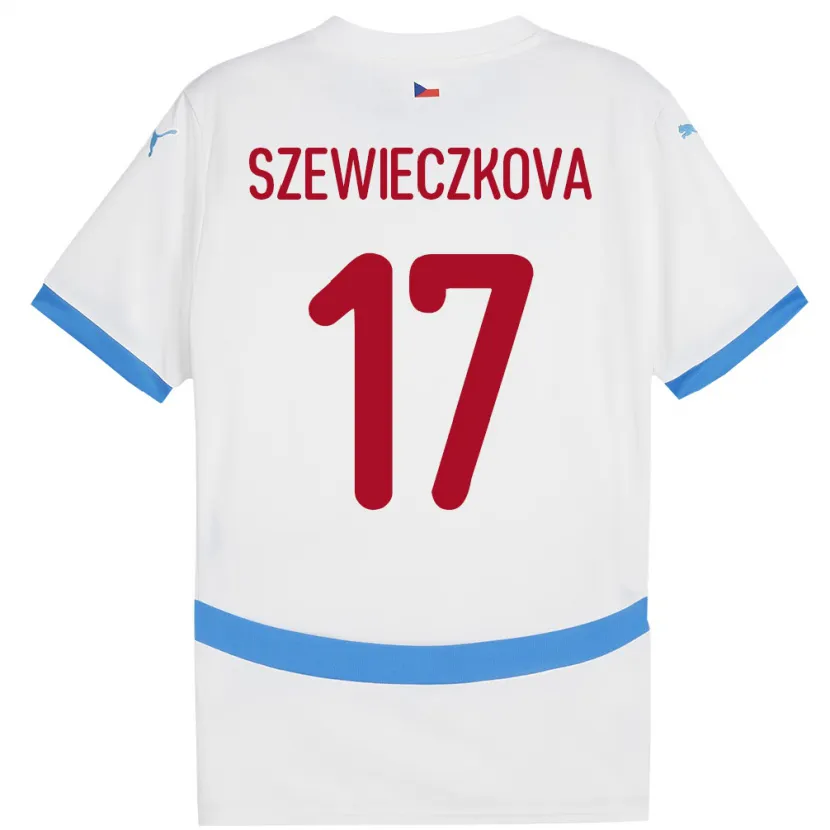 Danxen Mujer Camiseta Chequia Tereza Szewieczková #17 Blanco 2ª Equipación 24-26 La Camisa México