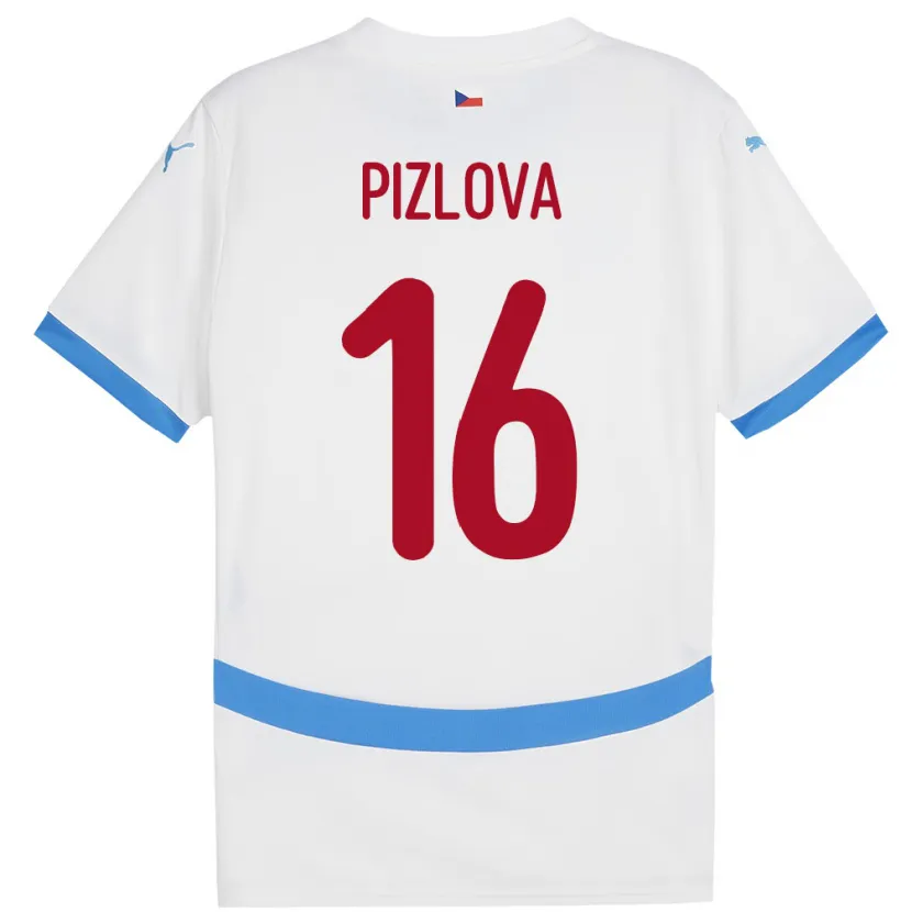 Danxen Mujer Camiseta Chequia Ivana Pižlová #16 Blanco 2ª Equipación 24-26 La Camisa México